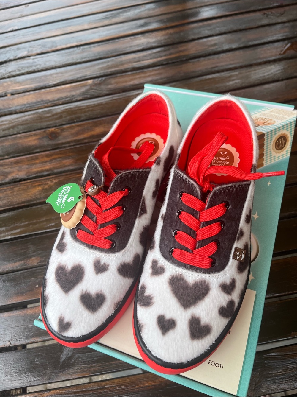 Brand new with tags in box Hot Chocolate design polka pup love sneakers - Picture 10 of 13